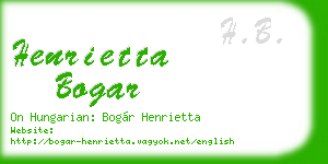 henrietta bogar business card