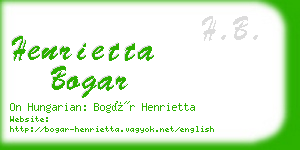 henrietta bogar business card